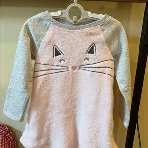 Jumping Beans Toddler Girls Plush Sweater Sleepshirt Nightgown Size 2T
